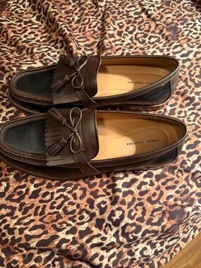 Tommy Hilfiger Brown Leather Tassel Kiltie Loafers